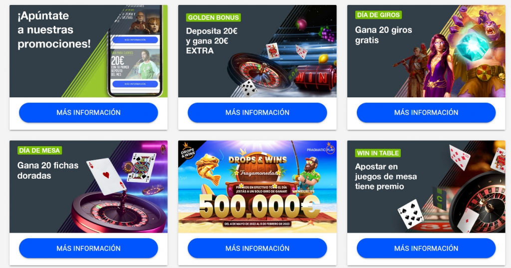 Casino promotions section
